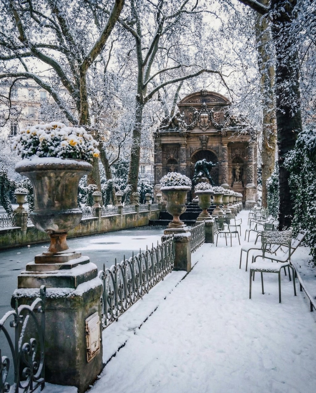 La neige au Jardin du Luxembourg&nbsp;…